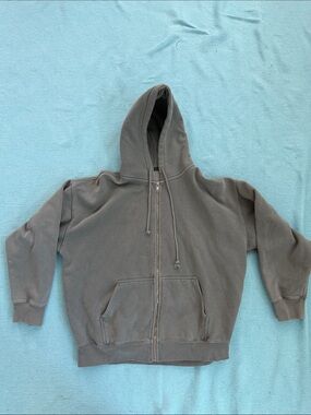 Brandy Melville Olive Green Full-Zip Hooded Jacket